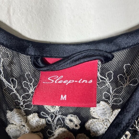 Sleep-In's Women's Sleeveless Maxi Night Gown Floral Satin Embroidered Medium! - Picture 4 of 7